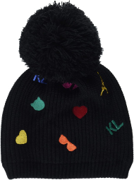 Вязаный комплект Karl Lagerfeld Paris шапка и перчатки 1159781983 (Черный, One size)