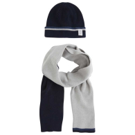 Вязаный набор Pepe Jeans London комплект шапка и шарф 1159783043 (Серый/Синий, One size)