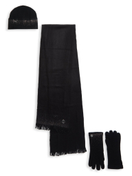 Вязаный комплект Calvin Klein шапка с шарфом и перчатками 1159784329 (Черный, One size)