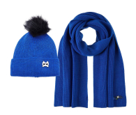 Женский вязаный набор Karl Lagerfeld Paris шапка и шарф 1159784772 (Синий, One size)