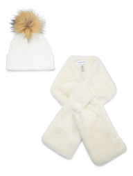 Набор Calvin Klein шапка и шарф 1159786198 (Белый, One size)