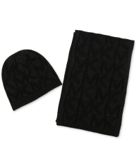 Вязаный набор Michael Kors шапка и шарф 1159799042 (Черный, One size)