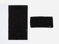 Вязаный комплект Calvin Klein шарф и повязка 1159799597 (Черный, One size)