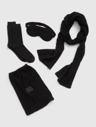 Теплый набор для путешествий GAP шарф, носки и маска для сна 1159801662 (Черный, One size)