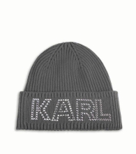 Жіночий в'язаний набір Karl Lagerfeld Paris шапка і шарф. 1159802616 (Сірий, One size)