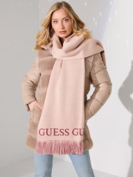 Вязаный набор Guess шапка и шарф 1159827521 (Розовый One size)