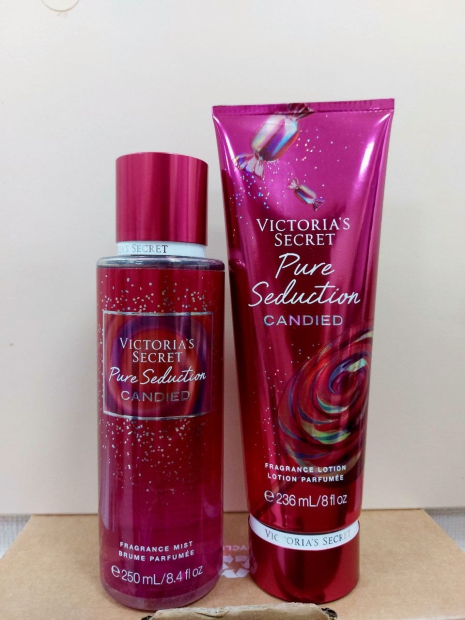 Набір для тіла Pure Seduction Candied Victoria's Secret спрей та лосьйон 1159796367 (Рожевий, 250/236 ml)