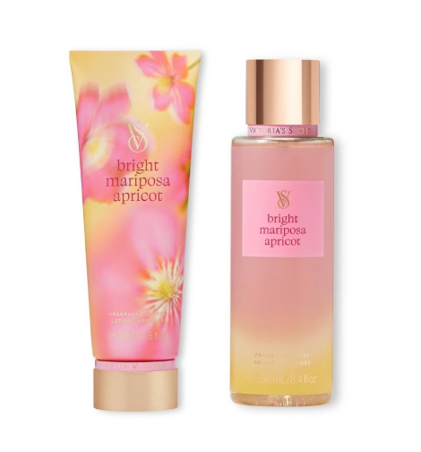 Набір для тіла Bright Mariposa Apricot Victoria's Secret міст та лосьйон 1159801261 (Рожевий, 250/236 ml)