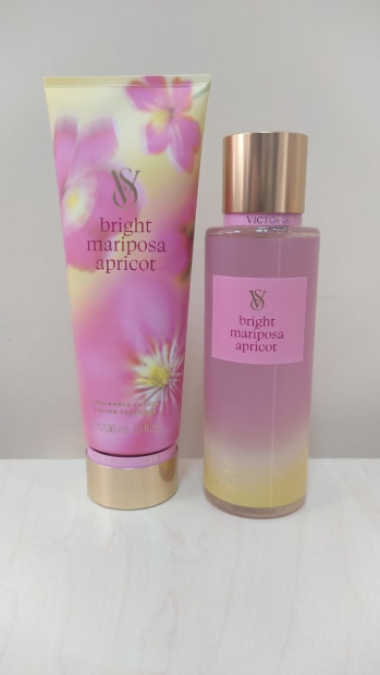 Набір для тіла Bright Mariposa Apricot Victoria's Secret міст та лосьйон 1159801261 (Рожевий, 250/236 ml)