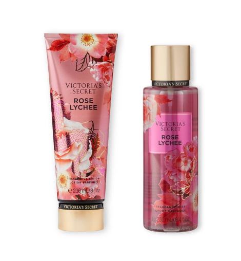 Набір для тіла Rose Lychee Victoria's Secret міст та лосьйон 1159802249 (Рожевий, 250/236 ml)