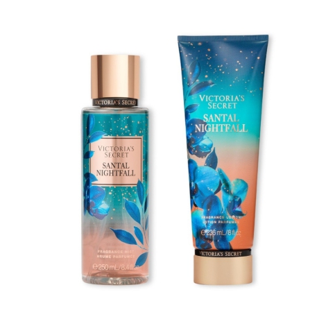 Набір для тіла Santal Nightfall Victoria's Secret міст та лосьйон 1159802527 (Білий/синій, 250/236 ml)