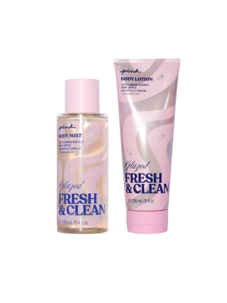 Набір для тіла Glazed Fresh &amp; Clean від Victoria's Secret Pink 1159821700 (Рожевий 236 ml/250 ml)