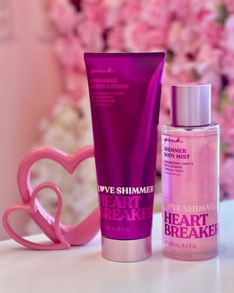 Набір для тіла Love Shimmer Heart Breaker від Victoria's Secret Pink 1159825686 (Рожевий 236 ml/250 ml)