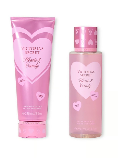 Набір для тіла Hearts & Candy Victoria&#39;s Secret міст та лосьйон 1159827551 (Рожевий 236 ml/250 ml)