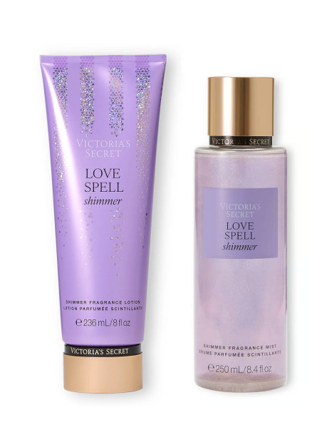 Набор для тела  Love Spell Shimmer Victoria’s Secret мист и лосьон 1159829806 (Сиреневый 236 ml/250 ml)