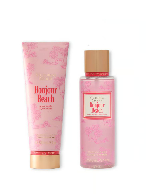 Набір для тіла Bonjour Beach Victoria's Secret міст та лосьйон 1159834255 (Рожевий 236 ml/250 ml)