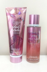 Набір для тіла Velvet Petals Candied Victoria's Secret спрей та лосьйон 1159797624 (Рожевий, 250/236 ml)