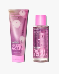 Набір для тіла Bubbly Fresh & Clean Victoria Secret Pink 1159797674 (Рожевий, 250/236 ml)