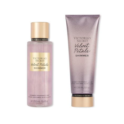 Парфюмированный набор для тела Velvet Petals Shimmer от Victoria’s Secret 1159793371 (Розовый, 236 ml/250 ml)