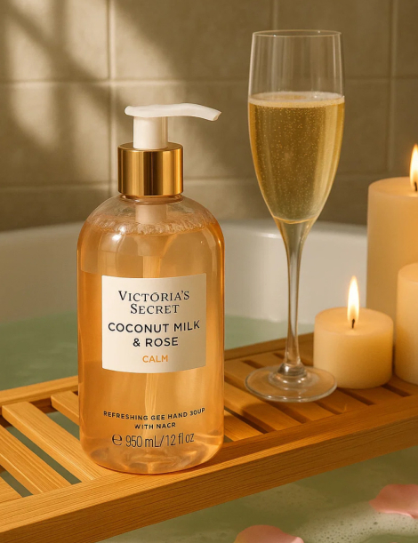 Увлажняющее гель-мыло для рук Victoria's Secret Coconut Milk and Rose Calm 1159837978 (Желтый 355 ml)