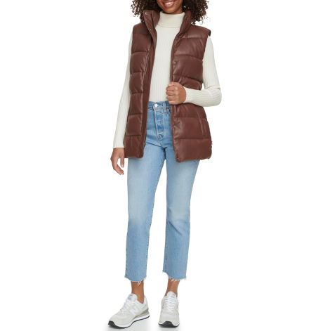 Женская жилетка Levi's безрукавка из искусственной кожи 1159842517 (Коричневый S)