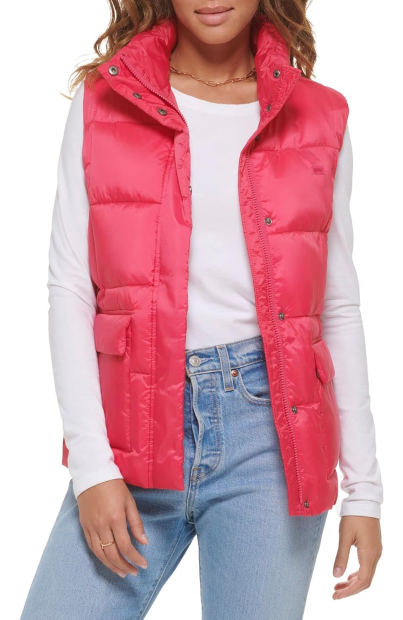 Тепла жіноча жилетка Levi's безрукавка 1159844421 (Рожевий S)