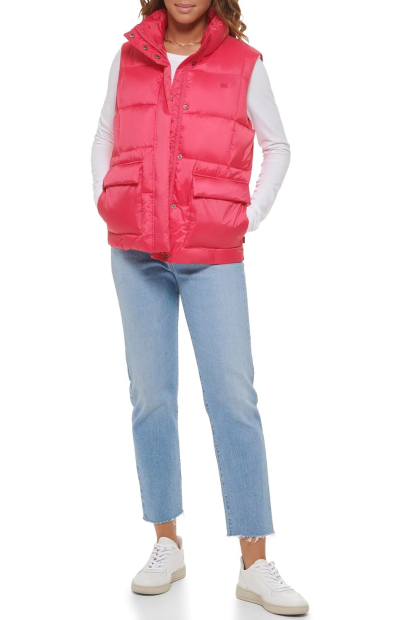 Теплая женская жилетка Levi's безрукавка 1159844421 (Розовый S)