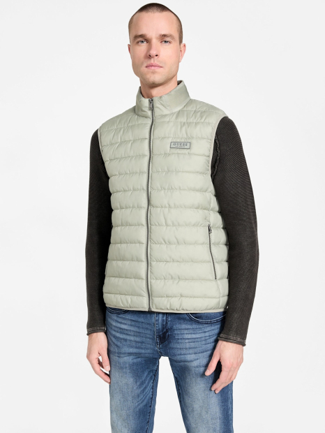 Жіночий чоловічий GUESS безрукавка на блискавці 1159848975 (Зелений XL)