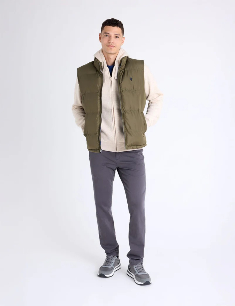 Мужская дутая жилетка U.S. Polo Assn на молнии 1159851727 (Зеленый L)