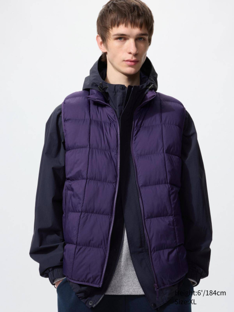 Жилет PUFFERTECH Uniqlo на блискавці 1159852980 (Фіолетовий M)