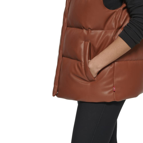 Жіноча жилетка Levi's безрукавка зі штучної шкіри 1159853483 (Коричневий XS)