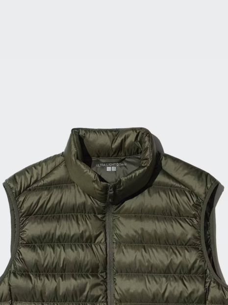 Ультралегкий пуховый жилет Uniqlo на молнии 1159853754 (Зеленый 3XL)
