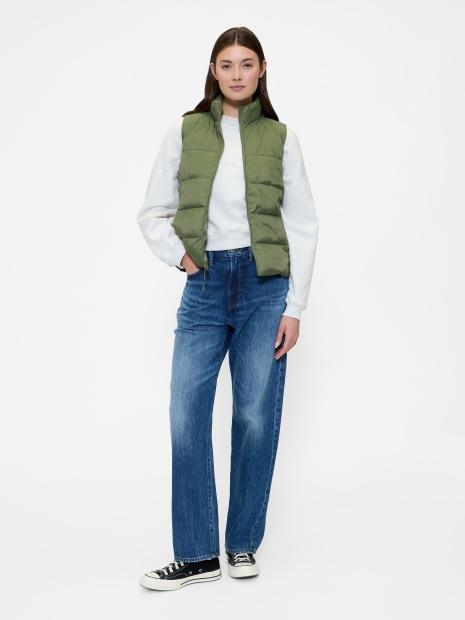 Теплая женская жилетка GAP безрукавка 1159856465 (Зеленый XS)