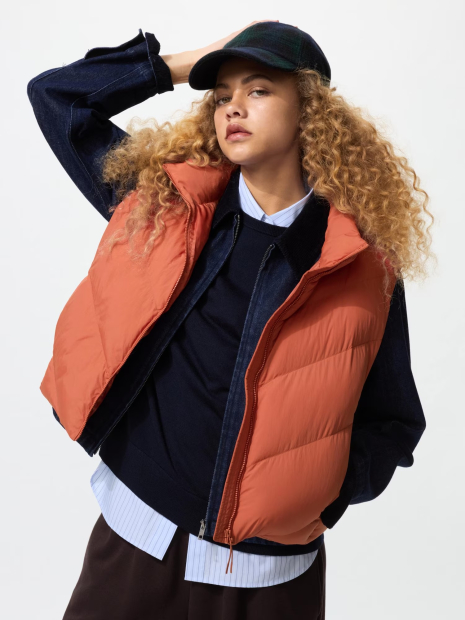 Теплий жилет Uniqlo 1159856930 (Помаранчевий XXL)