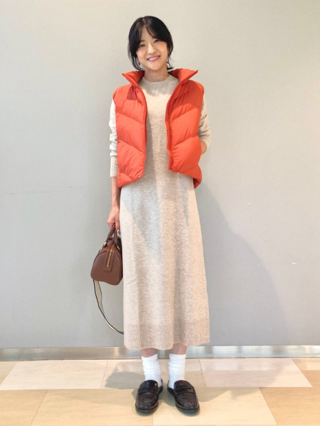 Теплий жилет Uniqlo 1159856930 (Помаранчевий XXL)