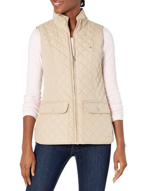 Стеганый женский жилет Tommy Hilfiger безрукавка с карманами 1159860008 (Бежевый XS)