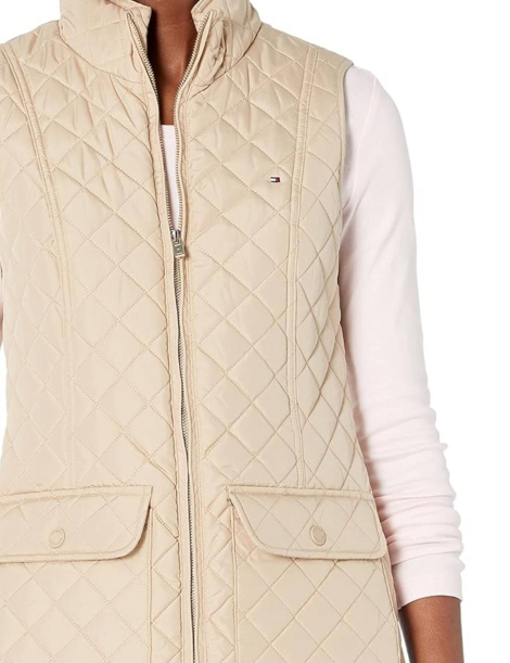Стеганый женский жилет Tommy Hilfiger безрукавка с карманами 1159860008 (Бежевый XS)