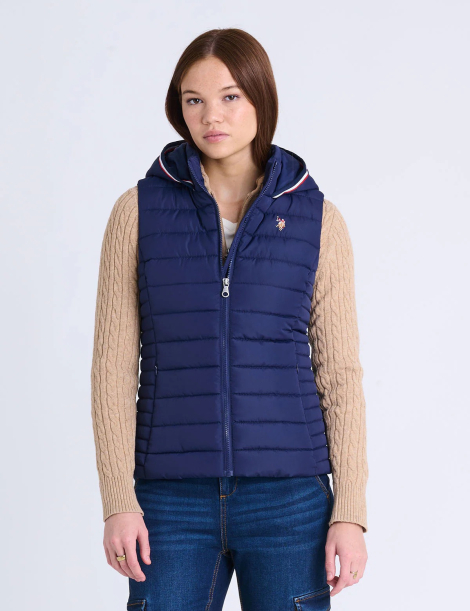 Женская жилетка U.S. Polo Assn с капюшоном 1159864067 (Синий XS)