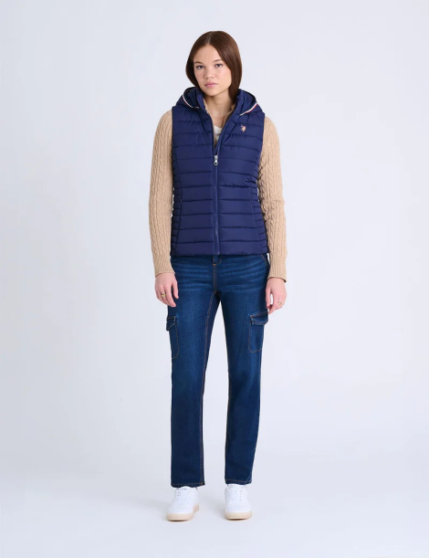 Женская жилетка U.S. Polo Assn с капюшоном 1159864067 (Синий XS)