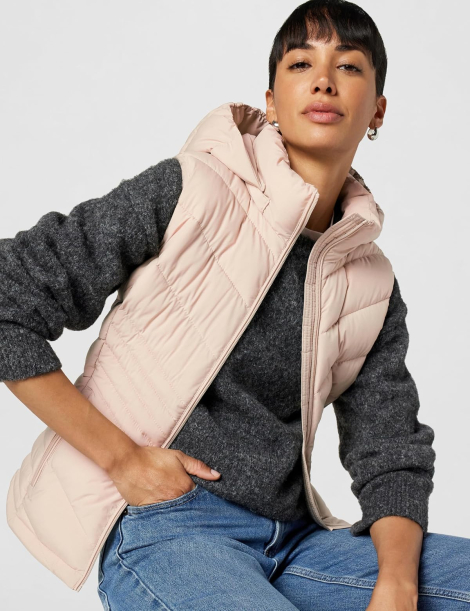 Женская жилетка Calvin Klein с отстегивающимся капюшоном 1159867390 (Бежевый XS)