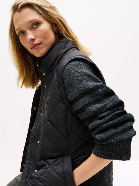 Стигана жіноча жилетка Tommy Hilfiger безрукавка 1161297564 (Чорний L)