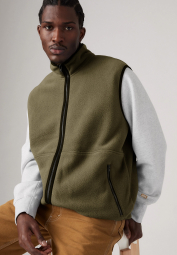 Мужская флисовая жилетка Levi's безрукавка 1159848555 (Оливковый M)