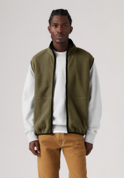 Мужская флисовая жилетка Levi's безрукавка 1159848555 (Оливковый M)