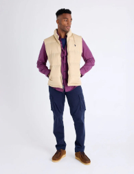 Чоловічий дутий жилет US Polo Assn на блискавці 1159851435 (Бежевий L)