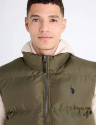 Мужская дутая жилетка U.S. Polo Assn на молнии 1159851727 (Зеленый L)