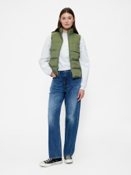 Теплая женская жилетка GAP безрукавка 1159856465 (Зеленый XS)