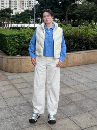 Теплий жилет Uniqlo 1159856695 (Молочний XXL)