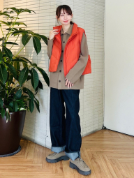 Теплий жилет Uniqlo 1159856930 (Помаранчевий XXL)