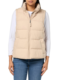 Стигана жіноча жилетка Tommy Hilfiger безрукавка з кишенями 1159861489 (Бежевий S)