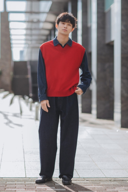 В'язана жилетка UNIQLO 1159839884 (Червоний 3XL)
